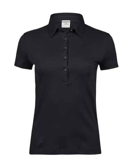 (ティー・ジェイズ) Tee Jays レディース Pima 半袖 コットン ポロシャツ 襟 BC3813 (ネイビーブルー) ティー・ジェイズ) Tee Jays レディース Pima 半袖 コットン