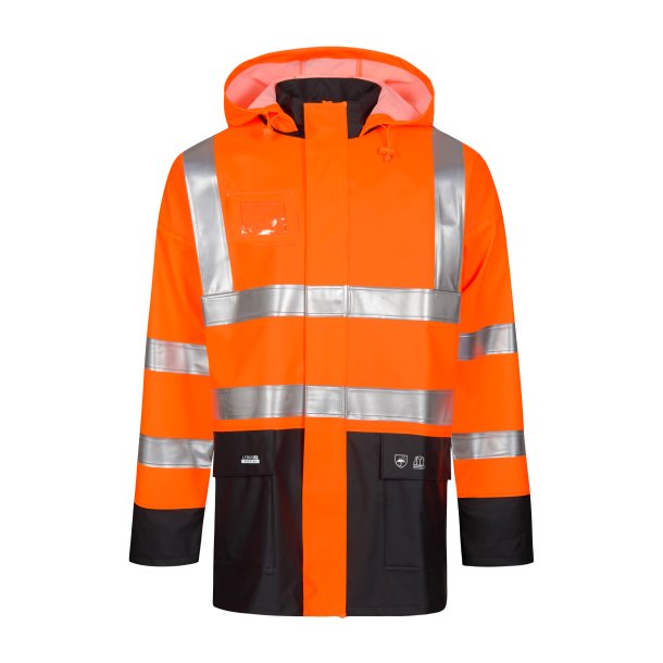 Lyngs�e Hi-Vis Regnjakke i Kraftig PU/PVC Kvalitet LR9015